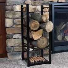 Load image into Gallery viewer, Black Indoor/Outdoor 32-inch Firewood Log Rack