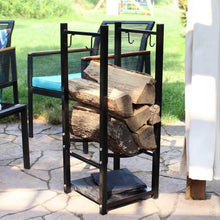 Load image into Gallery viewer, Black Indoor/Outdoor 32-inch Firewood Log Rack