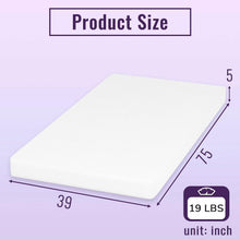Load image into Gallery viewer, Twin size 5-inch Charcoal Infused Memory Foam Mattress with Removable Cover