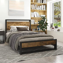 Load image into Gallery viewer, Twin Modern Farmhouse Platform Bed Frame with Wood Panel Headboard Footboard