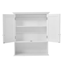 Load image into Gallery viewer, White Wall Mount Bathroom Cabinet with Storage Shelf