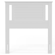 Load image into Gallery viewer, Twin Size Farmhouse Solid Wood Slatted Headboard in White Finish