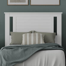 Load image into Gallery viewer, Twin Size Farmhouse Solid Wood Slatted Headboard in White Finish