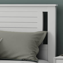 Load image into Gallery viewer, Twin Size Farmhouse Solid Wood Slatted Headboard in White Finish