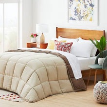 Load image into Gallery viewer, Twin All Seasons Beige/Brown Reversible Polyester Down Alternative Comforter