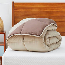 Load image into Gallery viewer, Twin All Seasons Beige/Brown Reversible Polyester Down Alternative Comforter