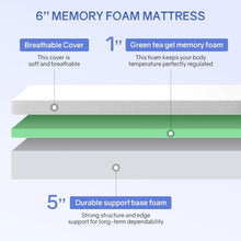 Load image into Gallery viewer, Twin size 6-inch Thick Medium Firm Cool Gel Memory Foam Mattress