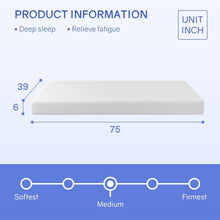 Load image into Gallery viewer, Twin size 6-inch Thick Medium Firm Cool Gel Memory Foam Mattress
