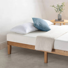 Load image into Gallery viewer, Twin size Solid Wood Platform Bed Frame in Natural Wooden Finish
