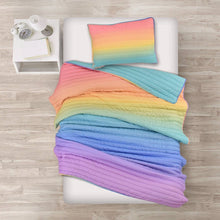 Load image into Gallery viewer, Twin/Twin XL 2 Piece Multi-Color Rainbow Quilt Set