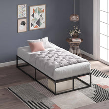 Load image into Gallery viewer, Twin size 10-inch Low Profile Modern Metal Wood Slat Platform Bed Frame