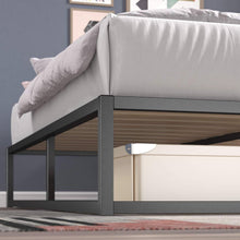 Load image into Gallery viewer, Twin size 10-inch Low Profile Modern Metal Wood Slat Platform Bed Frame