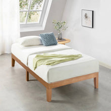 Load image into Gallery viewer, Twin XL size Solid Wood Platform Bed Frame in Natural Wooden Finish