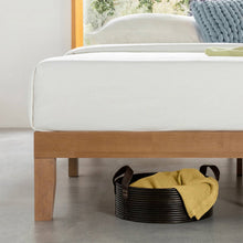 Load image into Gallery viewer, Twin XL size Solid Wood Platform Bed Frame in Natural Wooden Finish