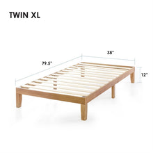Load image into Gallery viewer, Twin XL size Solid Wood Platform Bed Frame in Natural Wooden Finish