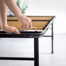Load image into Gallery viewer, Twin XL size Metal Bed Frame with Bamboo Wood Slats