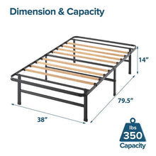 Load image into Gallery viewer, Twin XL size Metal Bed Frame with Bamboo Wood Slats