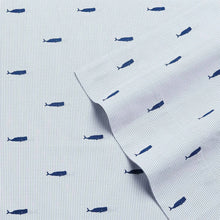 Load image into Gallery viewer, Twin XL size Coastal Beach 100-Percent Cotton Navy Blue White Stripe Sheet Set