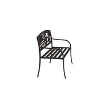 Load image into Gallery viewer, 2 Person Texas Star Patriotic USA Flag Outdoor Metal Garden Bench in Bronze
