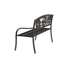 Load image into Gallery viewer, 2 Person Texas Star Patriotic USA Flag Outdoor Metal Garden Bench in Bronze