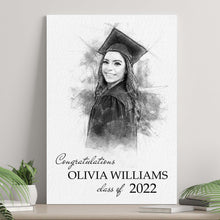 Load image into Gallery viewer, Graduation Photo Pencil Sketch Portrait Sign