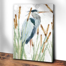 Load image into Gallery viewer, Heron In The Reeds Canvas Wall Art II