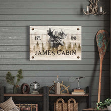 Load image into Gallery viewer, Family Moose Cabin Sign