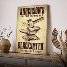 Load image into Gallery viewer, Custom Ironworks Blacksmith Sign