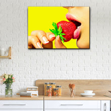 Load image into Gallery viewer, Fruits Strawberry Lips Canvas Wall Art