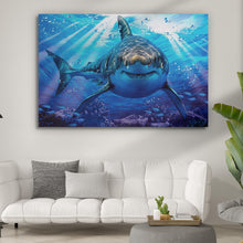 Load image into Gallery viewer, Underwater White Shark Canvas Wall Art