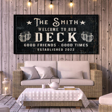 Load image into Gallery viewer, Good Friends Good Times Welcome To Our Deck Sign