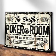Load image into Gallery viewer, Take The Risk Poker Room Sign