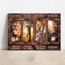 Load image into Gallery viewer, Be Strong, Be Brave, Be Humble, Be Awesome Canvas - Dynamic Christian Wall Art, Jesus Decor