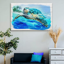 Load image into Gallery viewer, Turtle Oasis Watercolor Canvas Wall Art