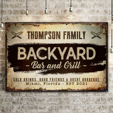 Load image into Gallery viewer, Backyard Bar And Grill Sign VIII