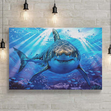 Load image into Gallery viewer, Underwater White Shark Canvas Wall Art