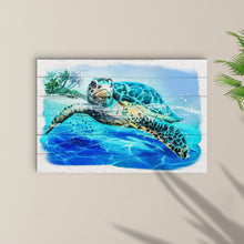 Load image into Gallery viewer, Turtle Oasis Watercolor Canvas Wall Art