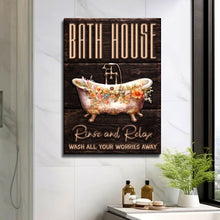 Load image into Gallery viewer, Rinse And Relax Bath House Sign
