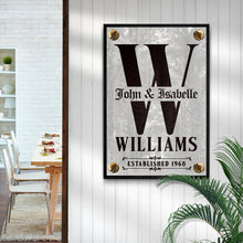 Load image into Gallery viewer, Family Name Portrait Monogram Sign III