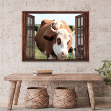 Load image into Gallery viewer, Cattle On Window Canvas Wall Art