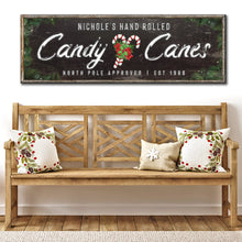 Load image into Gallery viewer, North Pole Candy Canes Sign
