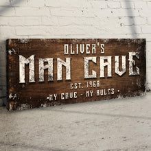 Load image into Gallery viewer, Man Cave My Cave My Rules Sign