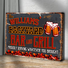 Load image into Gallery viewer, Backyard Bar And Grill Sign VII