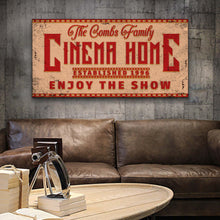 Load image into Gallery viewer, Enjoy The Show Family Cinema Home Sign