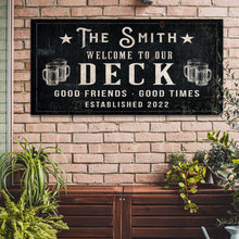 Load image into Gallery viewer, Good Friends Good Times Welcome To Our Deck Sign