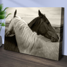 Load image into Gallery viewer, Monochrome Couple Horse Canvas Wall Art