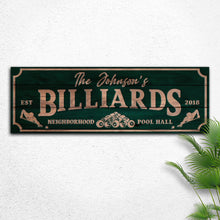 Load image into Gallery viewer, Neighborhood Pool Hall Billiards Sign