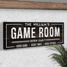 Load image into Gallery viewer, Game Room Dark Wood Sign