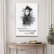 Load image into Gallery viewer, Graduation Photo Pencil Sketch Portrait Sign