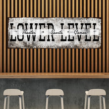 Load image into Gallery viewer, Lower Level Theater Sports Games Basement Bar Sign